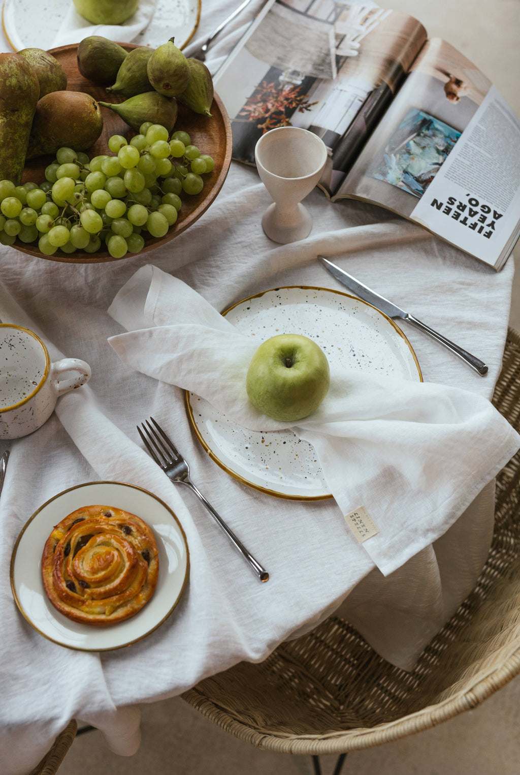 White Linen Napkin Set of 4: 20x20" / 50x50 cm