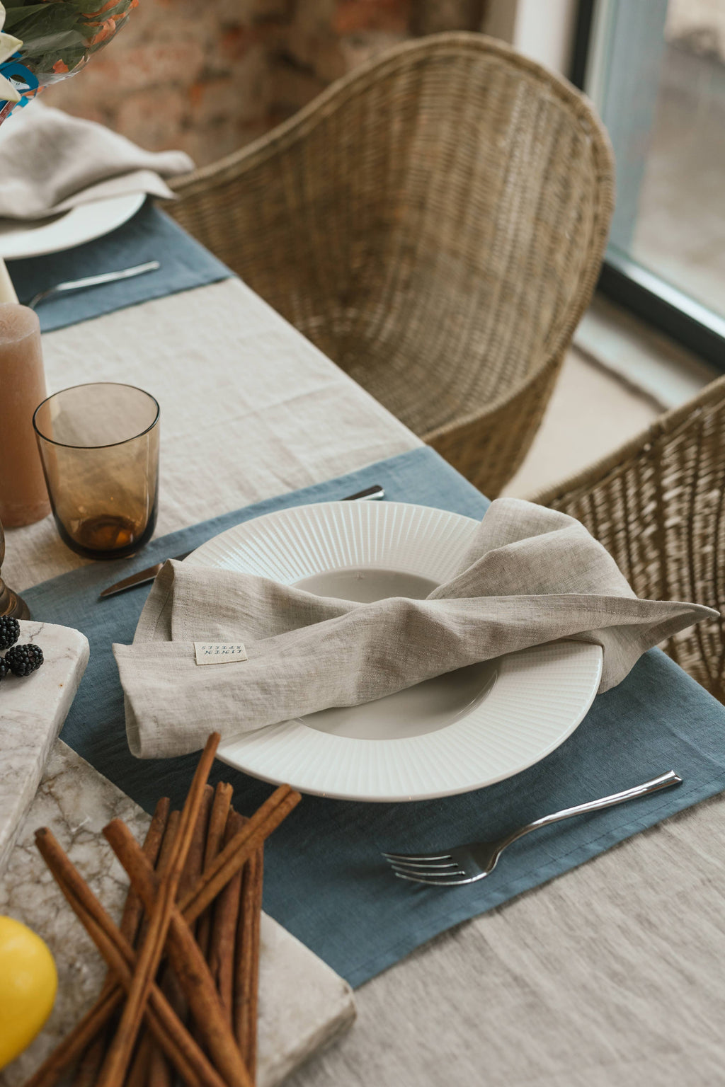 Natural Grey Linen Napkin Set Of 4: 20x20" / 50x50 cm