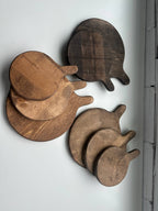 Round board with handle: Natural / Large