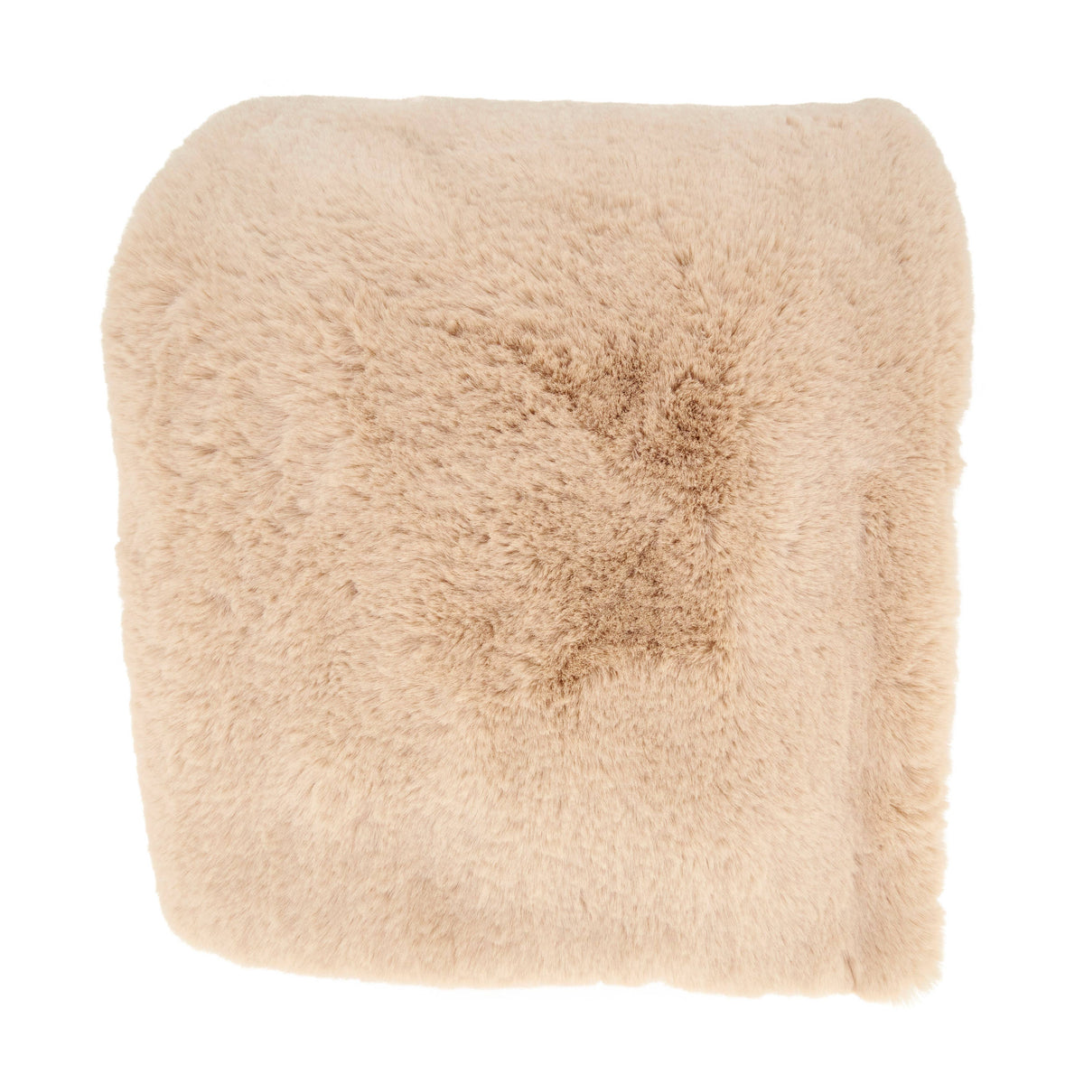 Warm Embrace Faux Rabbit Fur Throw: Natural / 50"x60"