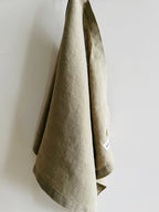 Pure French Linen Tea Towel - Army Green
