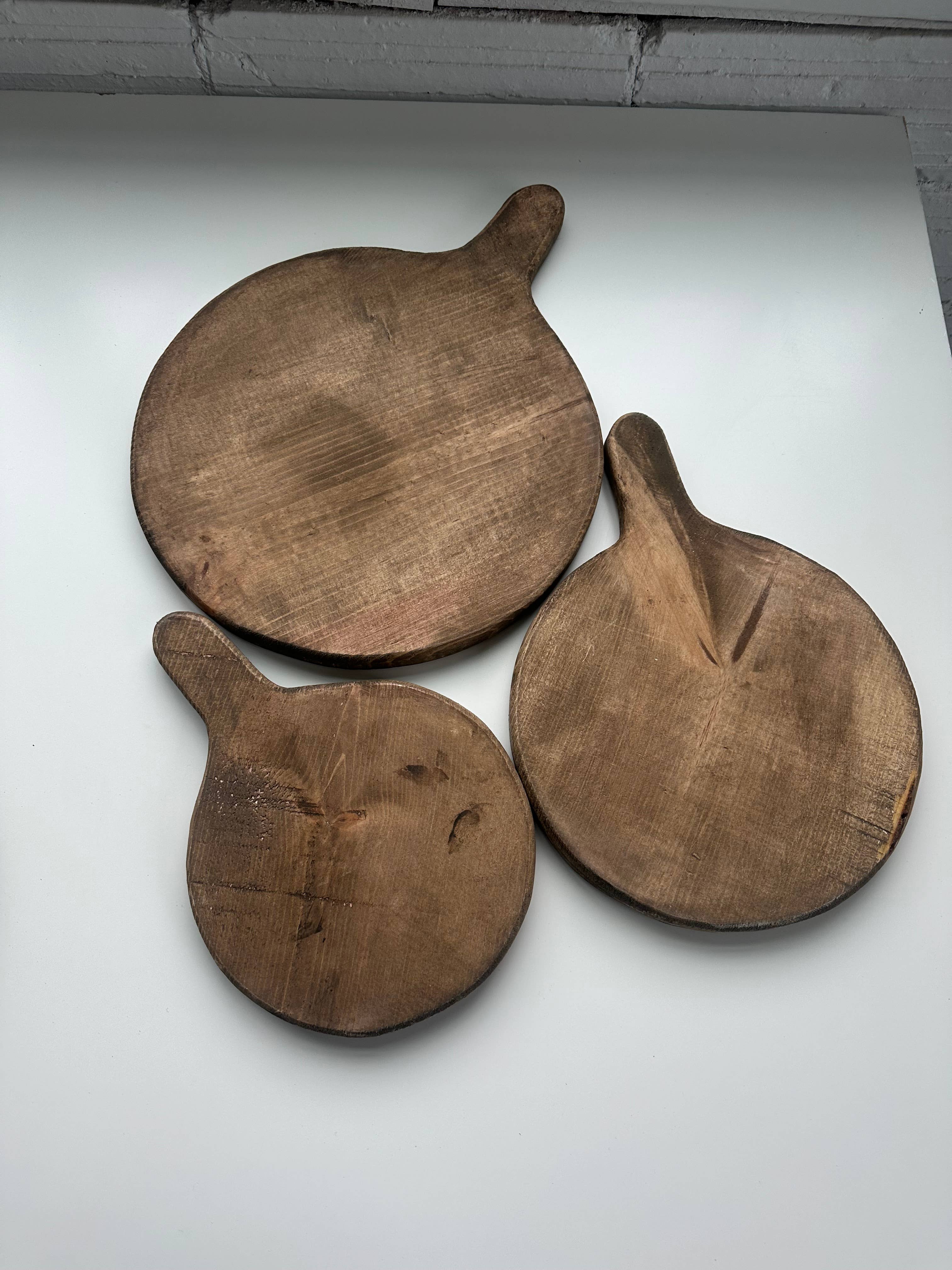 Round board with handle: Natural / Large