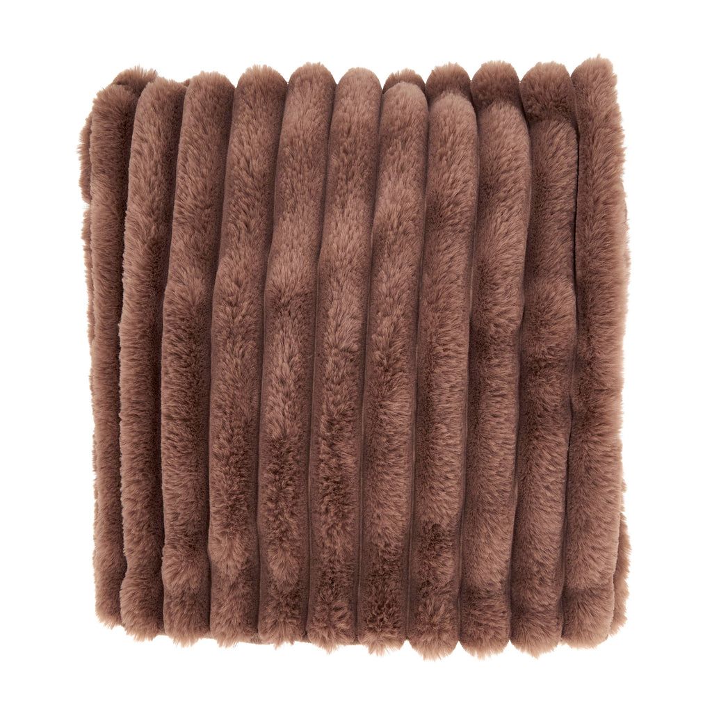 Cozy Comfort Faux Rabbit Fur Throw: Brown / 50"x60"