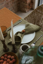 Olive Green Linen Napkin Set Of 2: 16x16" / 40x40 cm