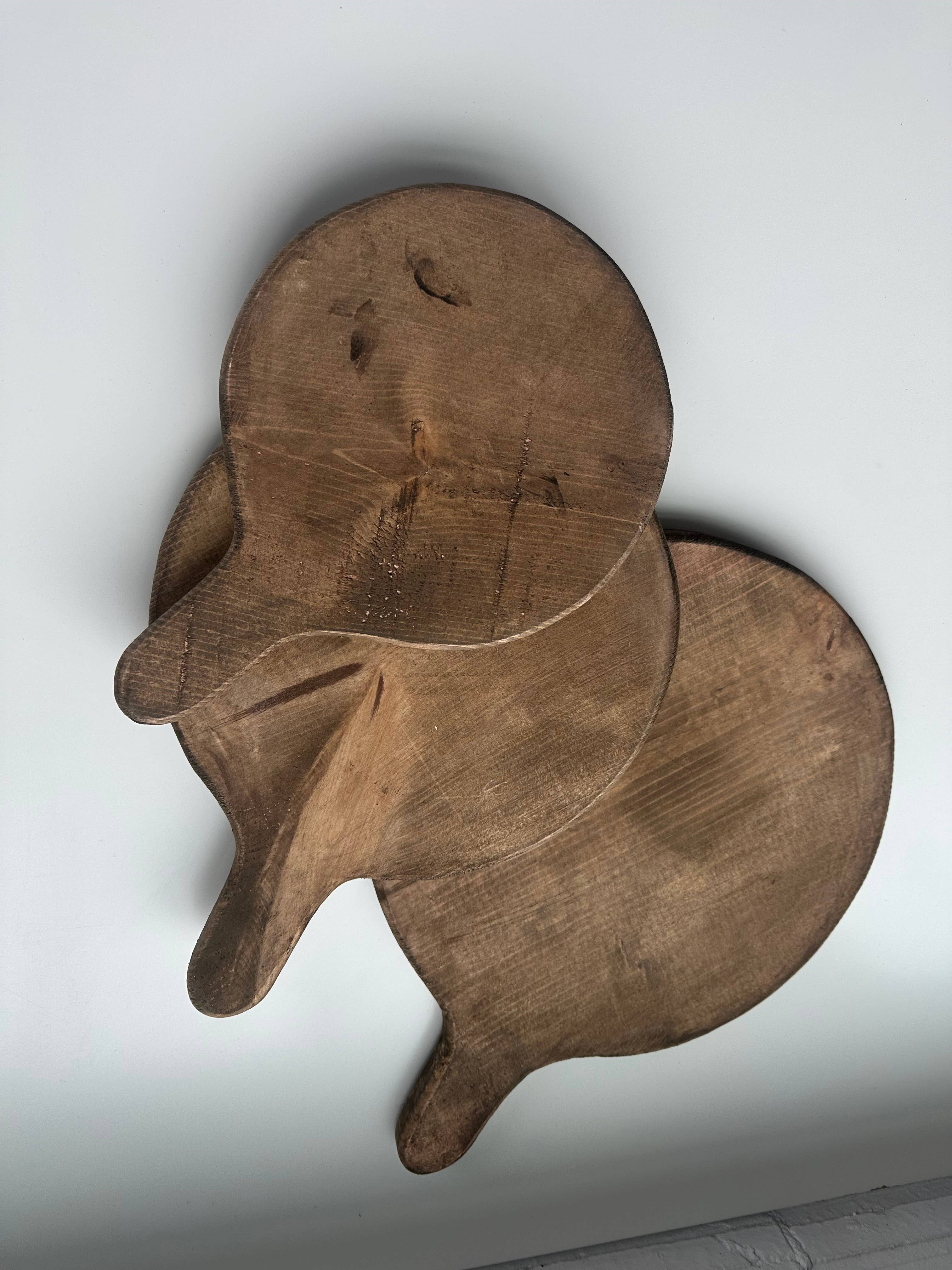 Round board with handle: Natural / Large