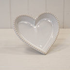 Ceramic Heart Shaped Plate with Bobble Rim: Large