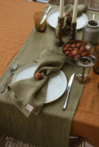 Olive Green Linen Napkin Set Of 2: 16x16" / 40x40 cm