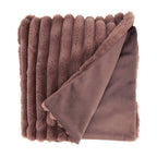 Cozy Comfort Faux Rabbit Fur Throw: Brown / 50"x60"